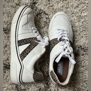 MIA White/Cheetah Print Sneakers